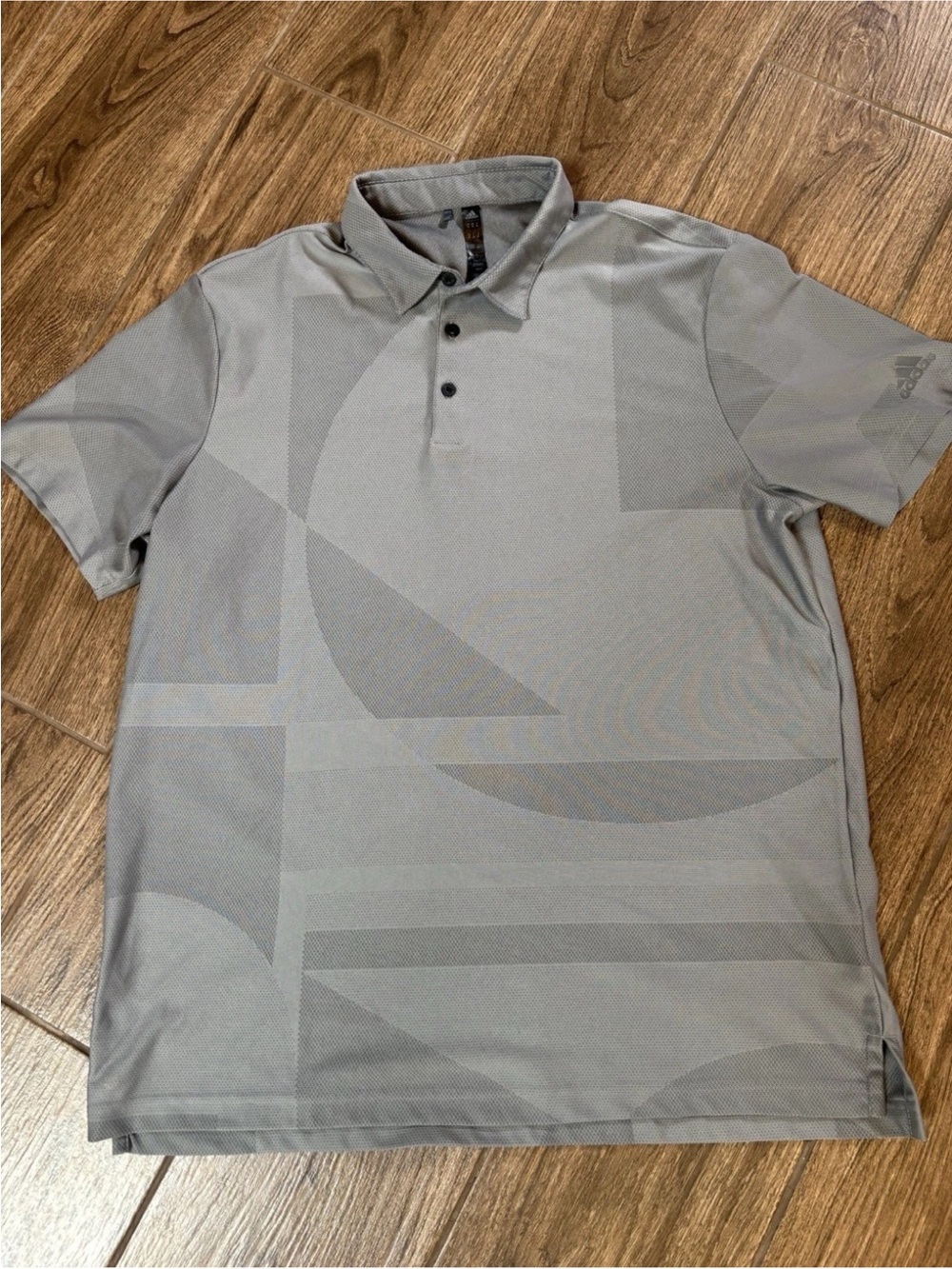 Adidas Golf Polo Shirt XL Gray Geometric Performance